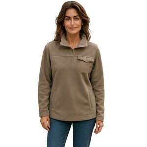 32 degree Heat Tan Long Sleeve Fleece Pullover-Size XXL-3 Snaps Front-Pockets